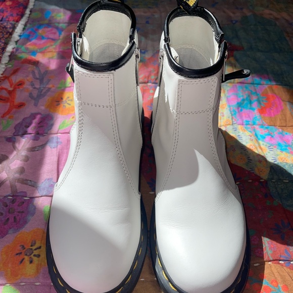 Dr. Martens White Leather Ankle Boots - Picture 2 of 3